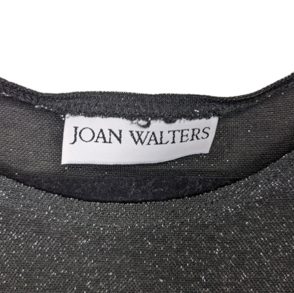 Joan Walters Vintage Shimmery Black Long Sleeve Top ✨ - Picture 3 of 8